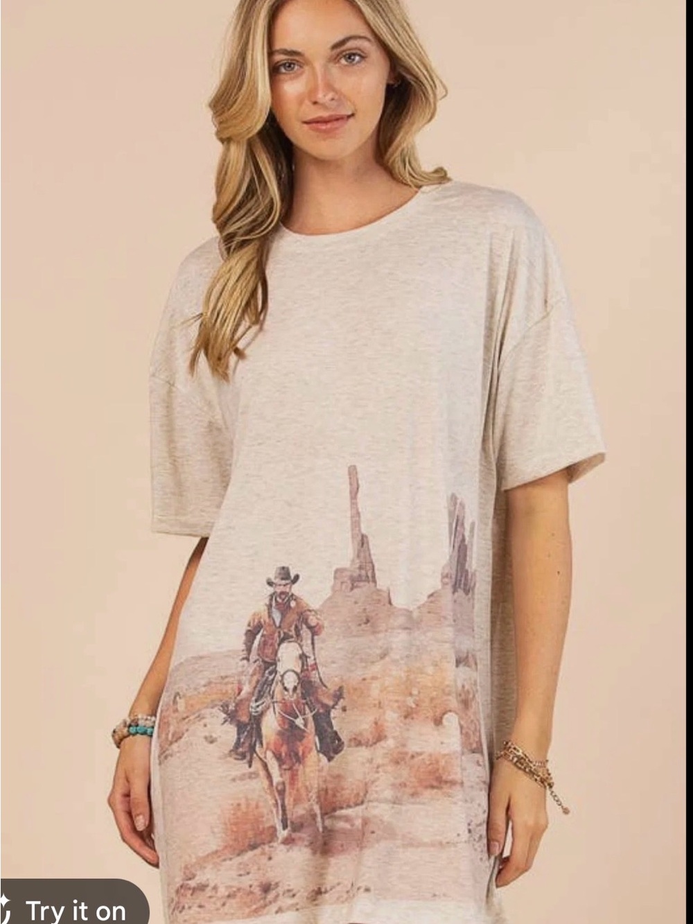 Avery Neutral Heather Crewneck Tee - Soft Light Beige